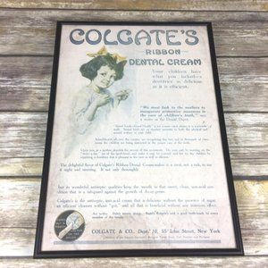Framed Vintage Colgate Dental Cream Magazine Ad